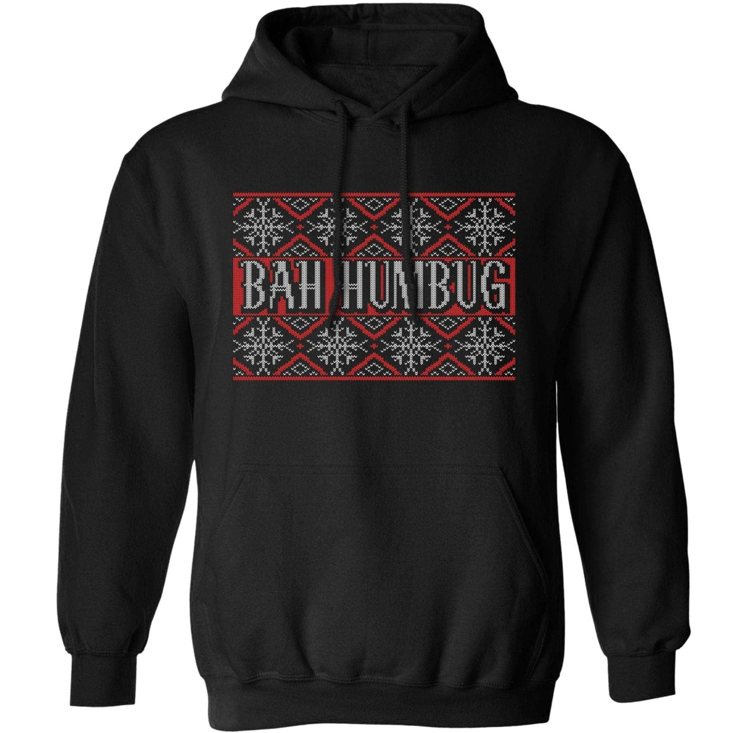 Bah Humbug Knitted Jumper Style Hoodie 2 Bah Humbug Knitted Jumper Style Hoodie - Image 2