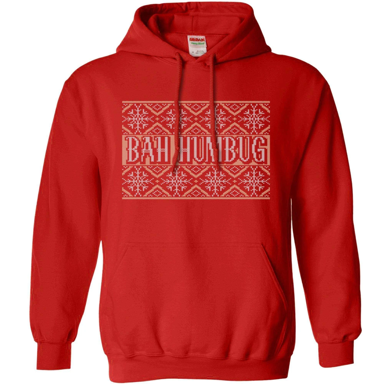 Bah Humbug Knitted Jumper Style Hoodie 3 Bah Humbug Knitted Jumper Style Hoodie - Image 3