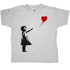 Banksy Girl With Balloon Kids T-Shirt -Maria Kids Central Banksy Girl With Balloon Kids Graphic T Shirt 8Ball 7069