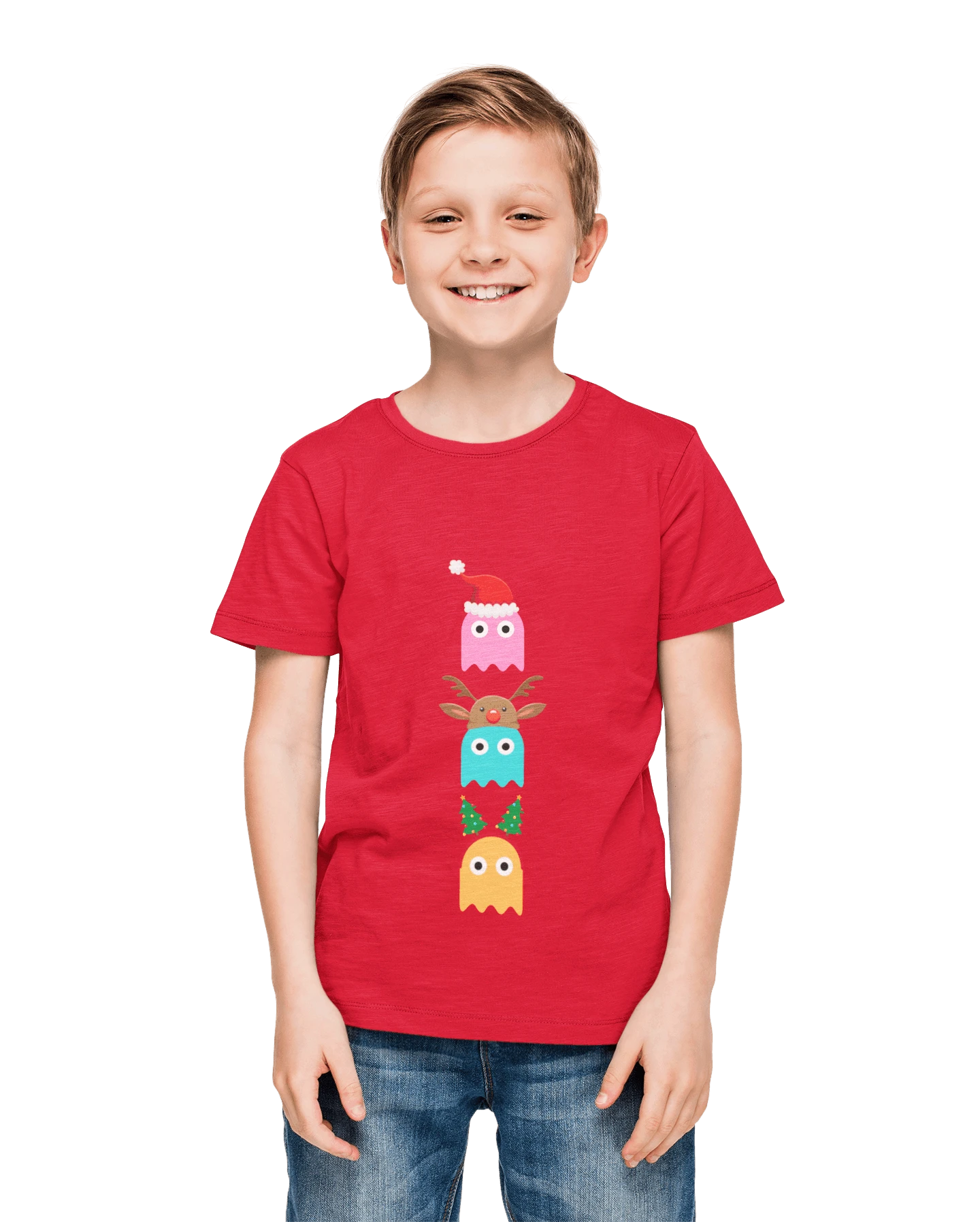 Christmas Ghost Munching Kids T-Shirt 2 Christmas Ghost Munching Kids T-Shirt - Image 2