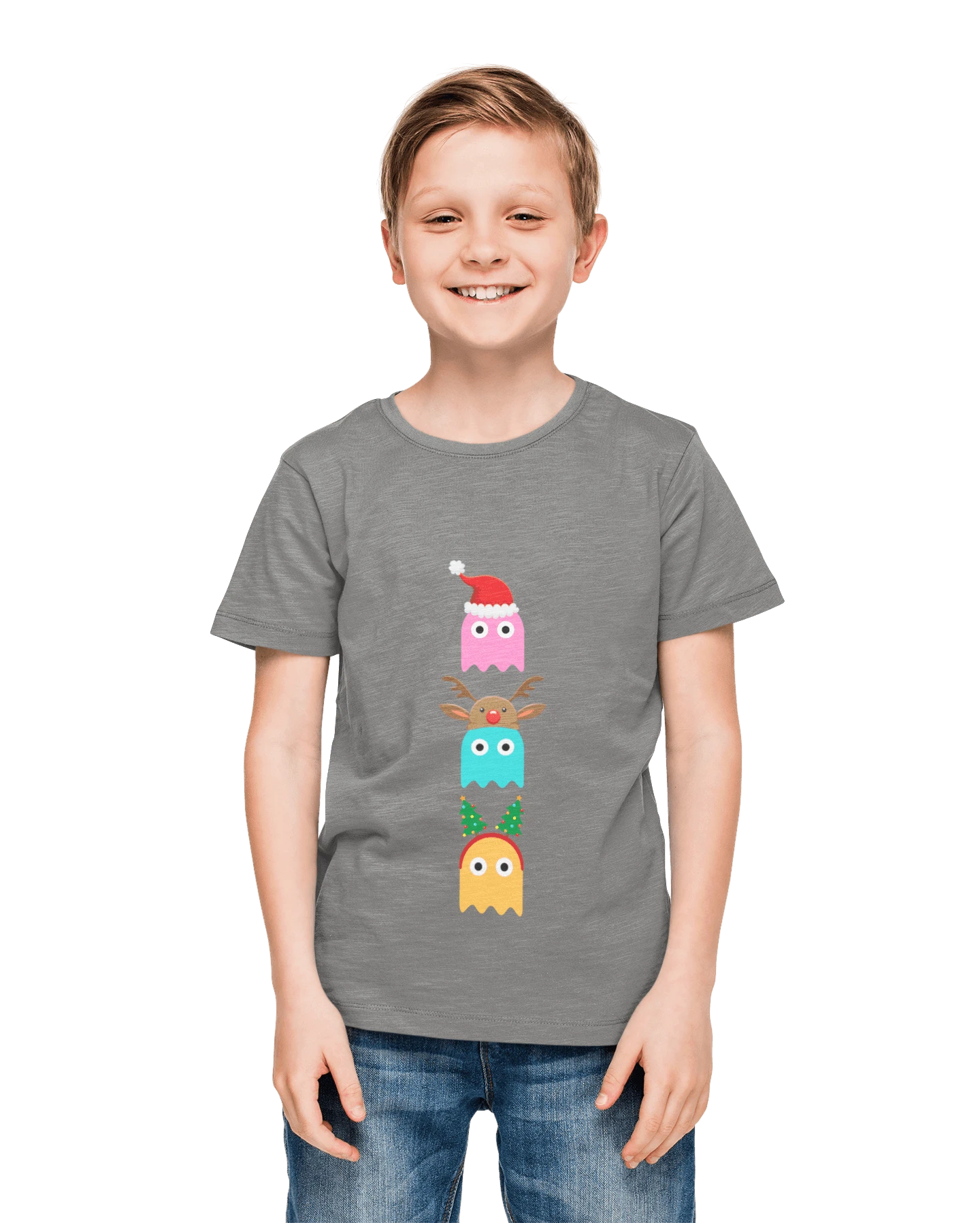 Christmas Ghost Munching Kids T-Shirt 4 Christmas Ghost Munching Kids T-Shirt - Image 4