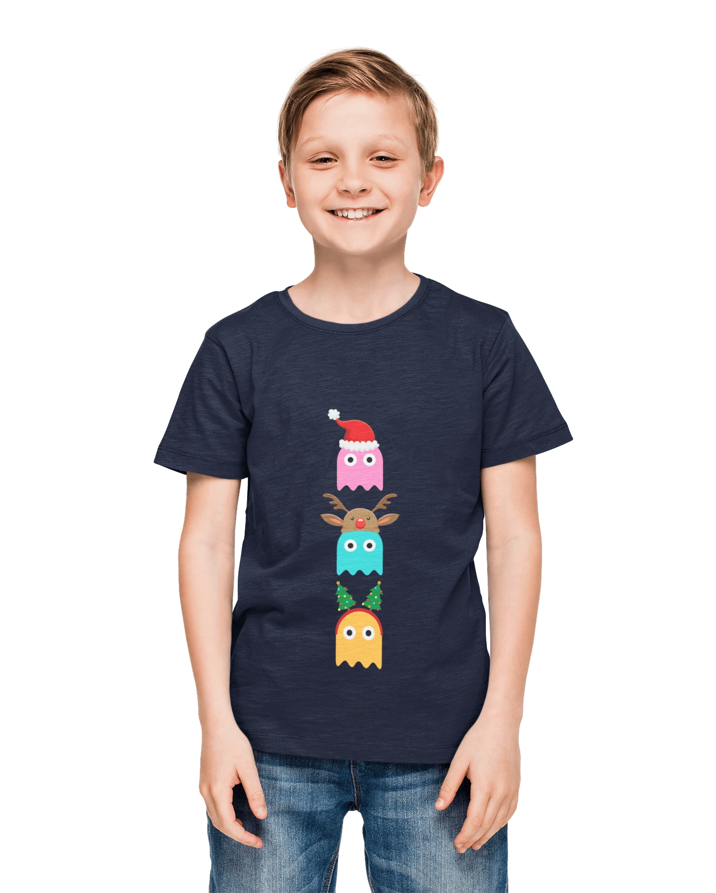 Christmas Ghost Munching Kids T-Shirt 3 Christmas Ghost Munching Kids T-Shirt - Image 3