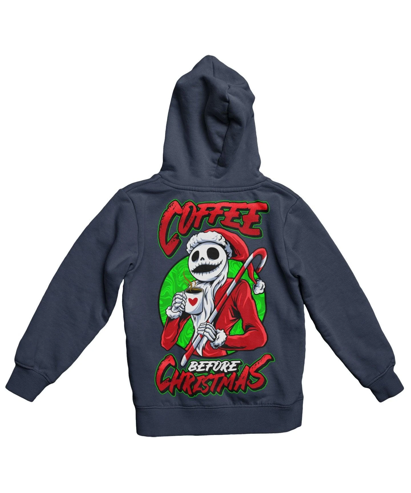 Coffee Before Christmas Back Printed Christmas Hoodie 2 Coffee Before Christmas Back Printed Christmas Hoodie - Image 2