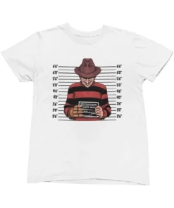 Freddy Krueger Mugshot Horror Film Tribute T-Shirt