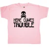 Funny Here Comes Trouble Kids T-Shirt