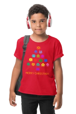 Invaders Christmas Tree Childrens T-Shirt
