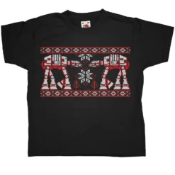 Knitted Jumper Style Snow Walkers Kids T-Shirt -Maria Kids Central Knitted Jumper Style Snow Walkers Kids Graphic T Shirt 8Ball 2555