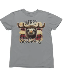 Merry Slothmas Christmas T-Shirt -Maria Kids Central Merry Slothmas Christmas Unisex Mens T Shirt 8Ball 2066
