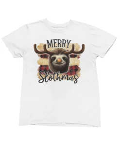 Merry Slothmas Christmas T-Shirt -Maria Kids Central Merry Slothmas Christmas Unisex Mens T Shirt 8Ball 5431