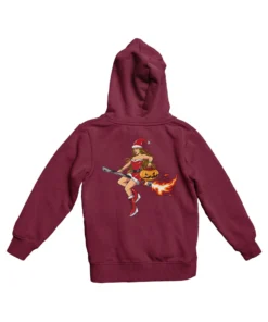 Moon Witch Back Printed Christmas Hoodie -Maria Kids Central Moon Witch Back Printed Christmas Hoodie For Men and Women 8Ball 3673