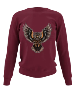 Owl Tattoo Design Sweatshirt -Maria Kids Central Owl Tattoo Design Adult Unisex Sweatshirt 8Ball 1792