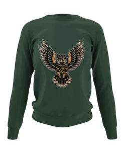 Owl Tattoo Design Sweatshirt -Maria Kids Central Owl Tattoo Design Adult Unisex Sweatshirt 8Ball 8378