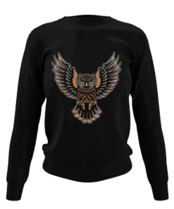 Owl Tattoo Design Sweatshirt -Maria Kids Central Owl Tattoo Design Adult Unisex Sweatshirt 8Ball 8411