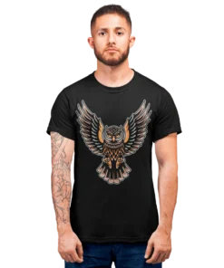Owl Tattoo Design Adult T-Shirt