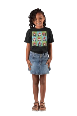 Santa Hat Pugs Christmas Kids T-Shirt -Maria Kids Central Santa Hat Pugs Christmas Kids T Shirt 8Ball 3017