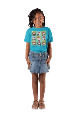 Santa Hat Pugs Christmas Kids T-Shirt