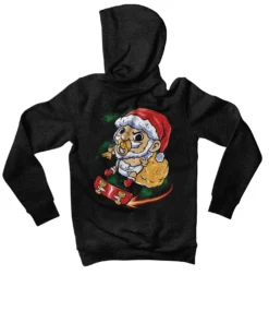 Skateboarding Baby Santa Back Printed Christmas Hoodie -Maria Kids Central Skateboarding Baby Santa Back Printed Christmas Graphic Hoodie 8Ball 5222