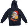 Skateboarding Baby Santa Back Printed Christmas Hoodie