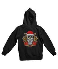 Skull Santa Back Printed Christmas Hoodie
